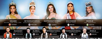 Globalbeauties cập nhật ảnh bìa hình Thuỳ Tiên sánh vai các nàng hậu thế giới