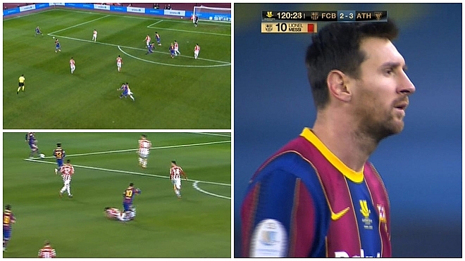 Messi nhận thẻ đỏ, Barca mất chức vô địch Siêu cúp Tây Ban Nha