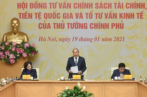 Thủ tướng Nguyễn Xuân Phúc làm việc với Hội đồng Tư vấn chính sách tài chính, tiền tệ quốc gia và Tổ tư vấn kinh tế
