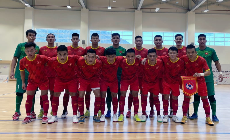 ĐT Futsal Việt Nam chuẩn bị cho Futsal World Cup 2021 (ảnh VFF)