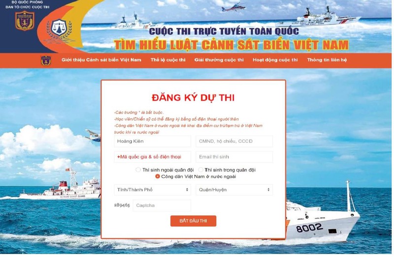 H&agrave;ng ng&agrave;n lượt th&iacute; sinh tham gia thi &ldquo;T&igrave;m hiểu Luật Cảnh s&aacute;t biển Việt Nam&rdquo; ngay trong ng&agrave;y đầu mở link ảnh 2