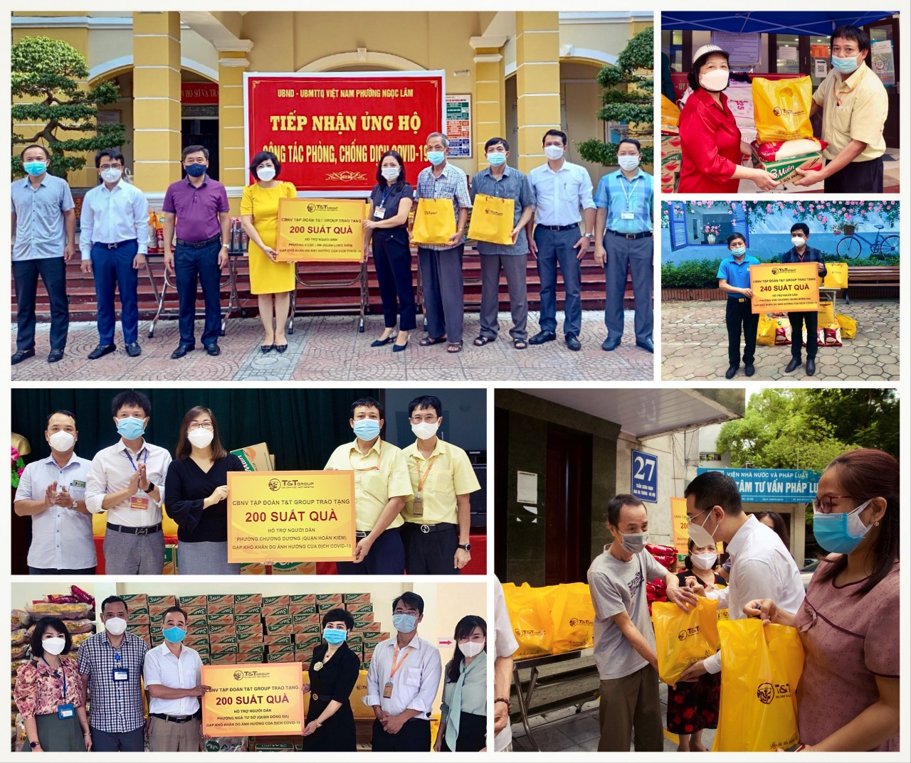 CBNV T&T Group trao tặng 3.000 suất quà cho người dân Hà Nội gặp khó khăn do COVID-19