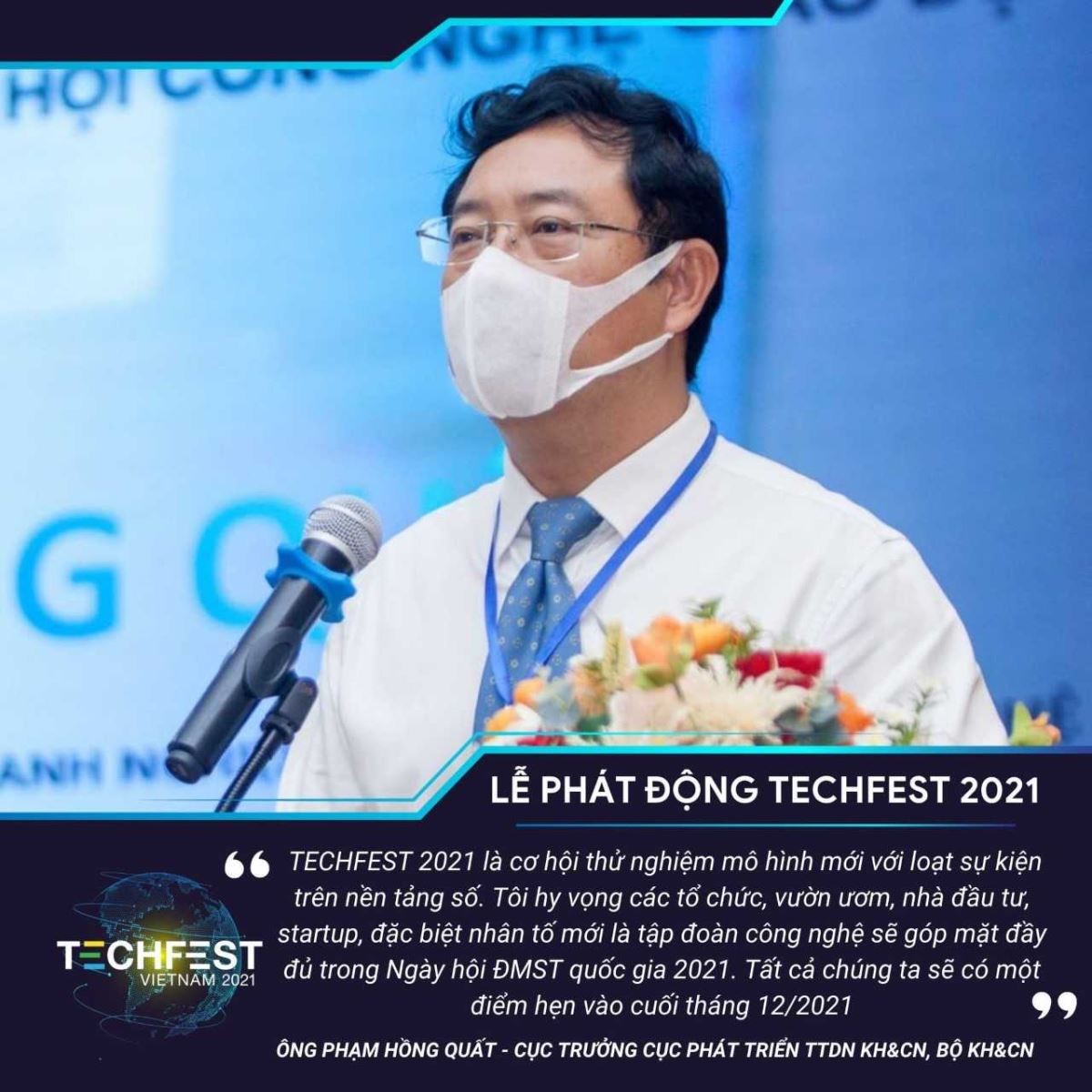 Ông Phạm Hồng Quất, Cục trưởng Cục Phát triển thị trường và doanh nghiệp KH&CN phát biểu tại Lễ phát động