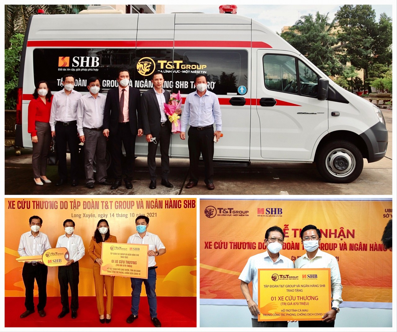 T&T Group và Ngân hàng SHB trao tặng kit xét nghiệm nhanh COVID-19 và xe cứu thương hỗ trợ một số tỉnh, thành