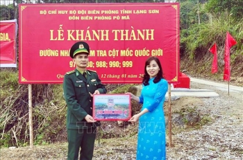 Đồn Biên phòng Pò Mã khánh thành đường nhánh lên cột mốc quốc giới