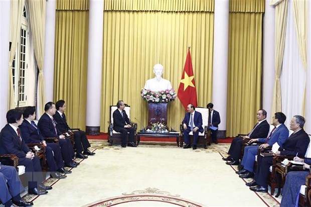 Chu tich nuoc Nguyen Xuan Phuc tiep Thong doc tinh Niigata cua Nhat hinh anh 2