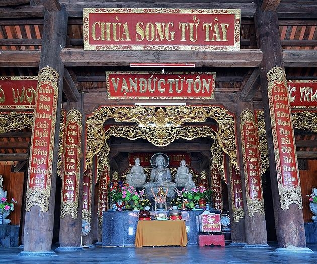 Chính điện chùa Song Tử Tây. Ảnh Lê Thao - Bá Ngọc.
