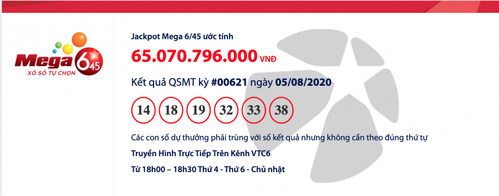 ket qua xo so vietlott mega 645 toi ngay 582020 ai vua trung hon 60 ti dong