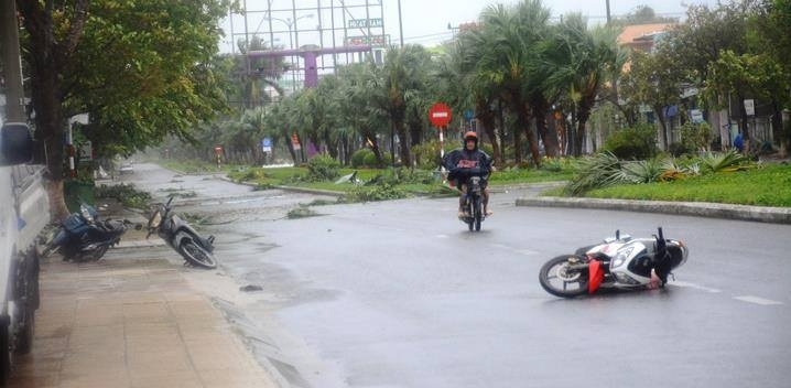 Bão số 9 giật đổ cây xanh, nhà tốc mái tại Đà Nẵng, Quảng Nam, Quảng Ngãi