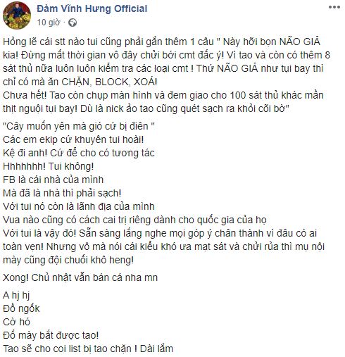 dam vinh hung xung may tao goi anti fan la nao gia