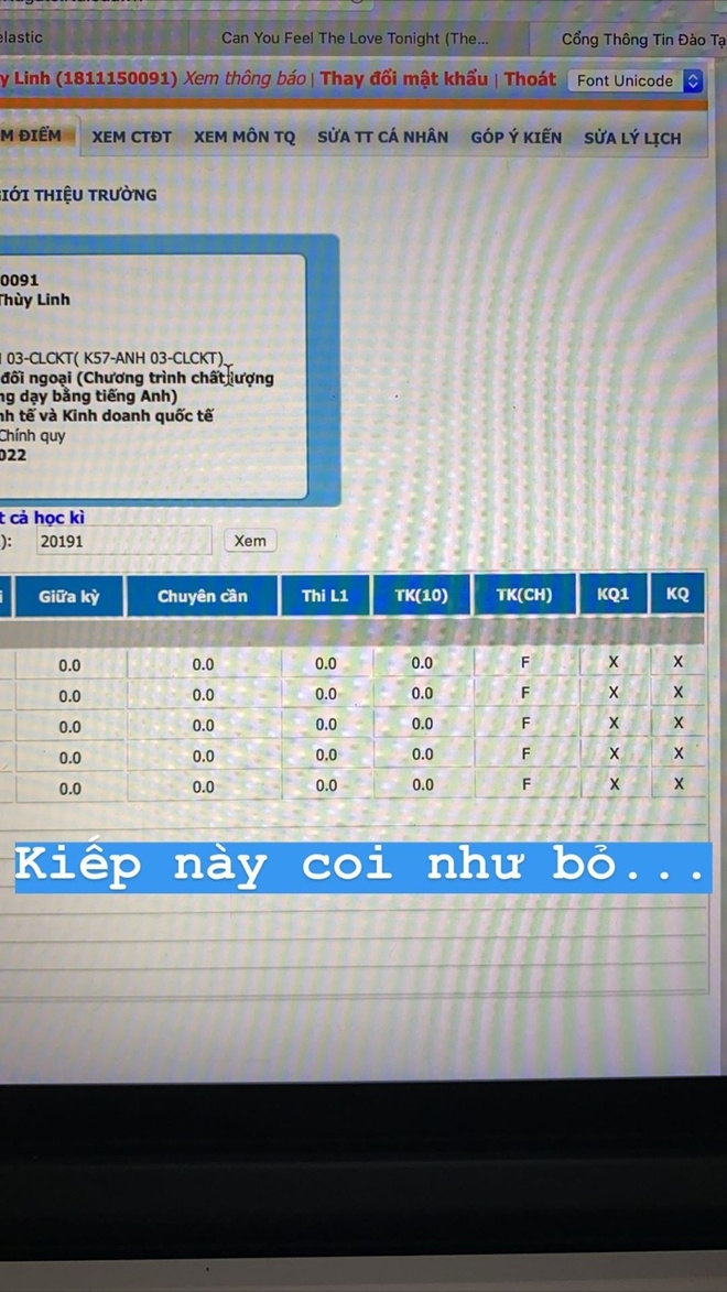 hoa hau luong thuy linh tung bang diem f va su that khien moi nguoi bat ngo
