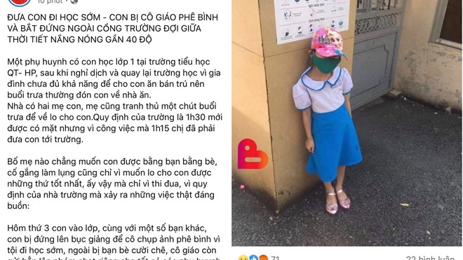 vu hoc sinh bi dua ra cong truong giua trua nang vi den som hieu truong len tieng