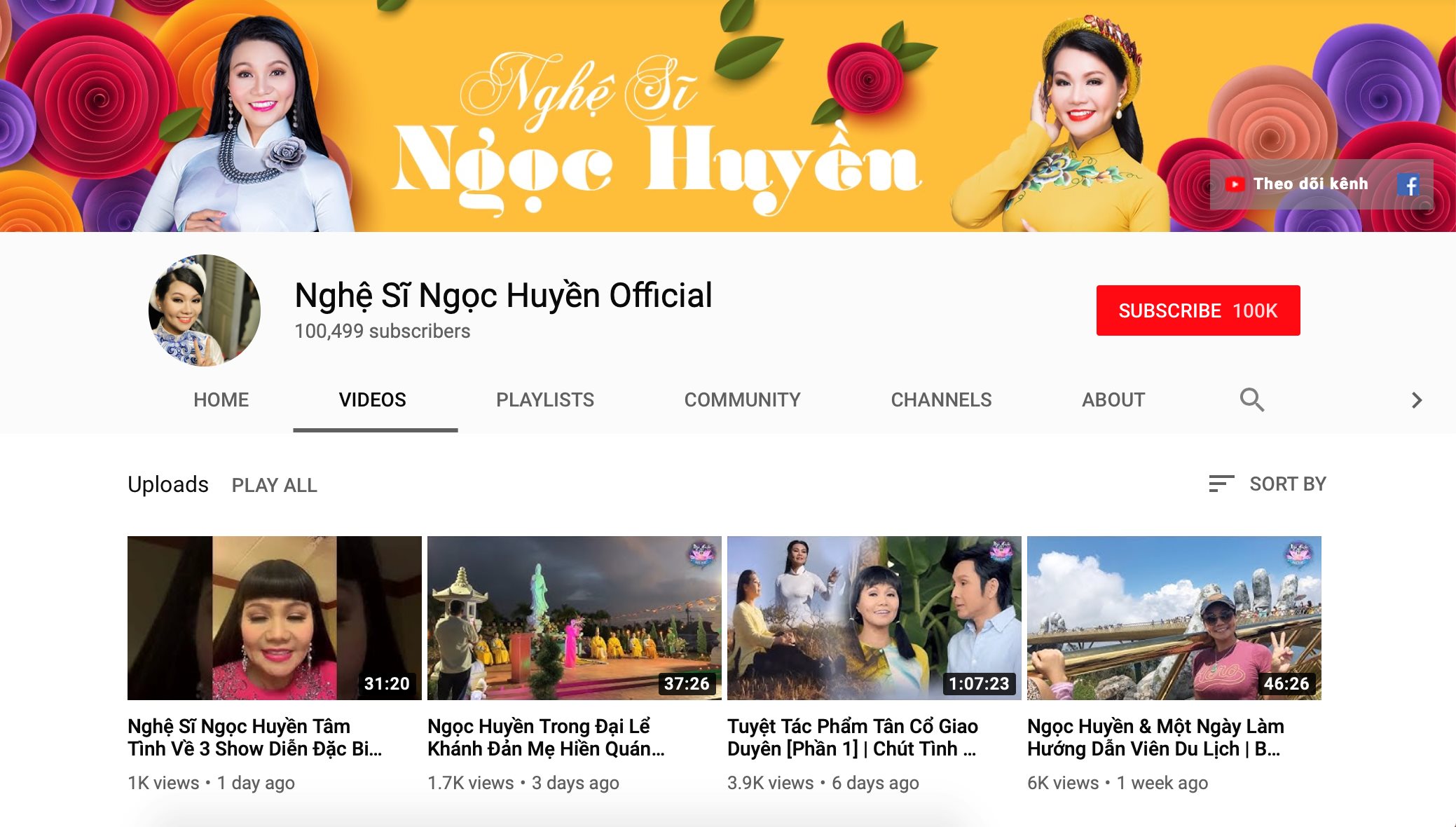 ngoc huyen nghe si cai luong dau tien nhan nut bac youtube