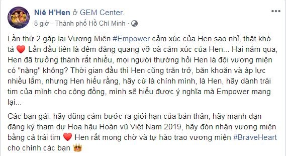 ngoai le hhen nie duoc btc miss universe tang lai chiec vuong mien empower tri gia 27 ty dong