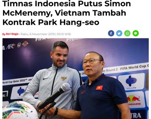 bao indonesia viet ve so phan trai nguoc cua hlv park hang seo va hlv simon mcmenemy