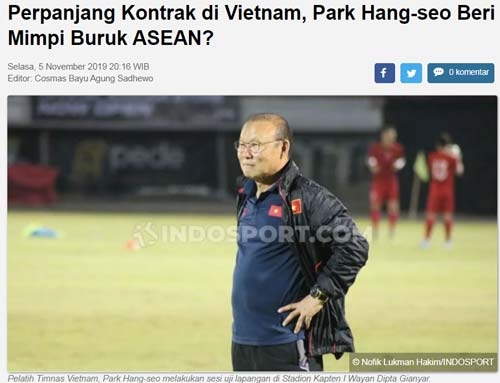 bao indonesia gia han hop dong voi vff hlv park hang seo gieo con ac mong cho asean