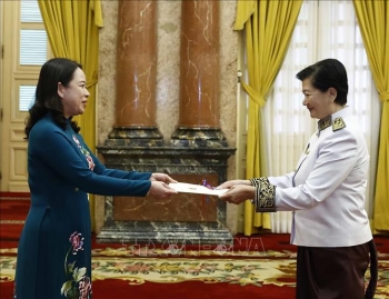 quyen chu tich nuoc vo thi anh xuan tiep cac dai su trinh quoc thu