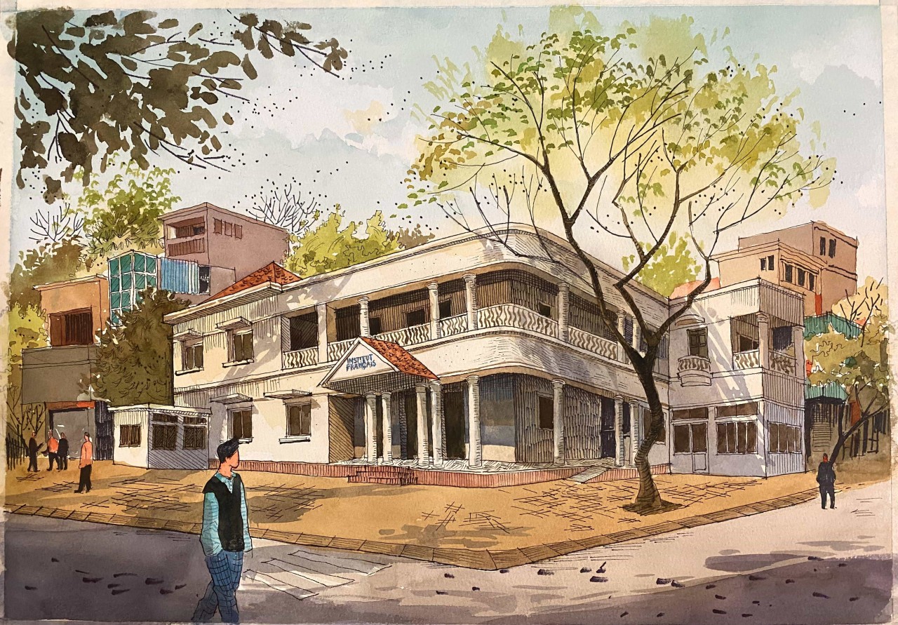 Hình phác họa Viện Pháp mới.