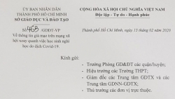 Sở GD&ĐT TP. HCM bị làm giả công văn kéo dài thời gian nghỉ học
