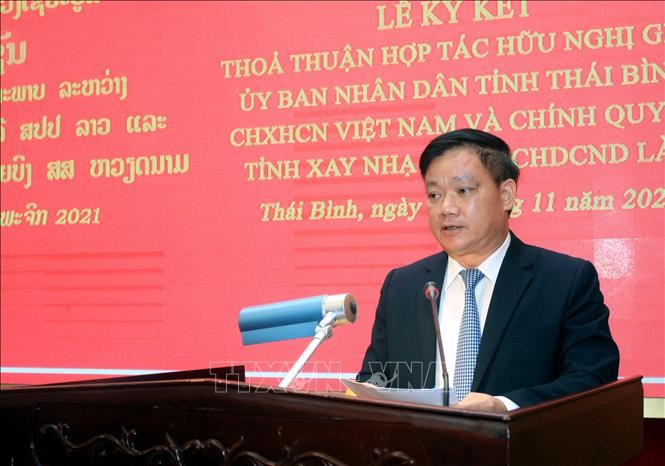 Tỉnh Thái Bình và tỉnh Xay Nhạ Bu Ly (Lào) ký kết hợp tác hữu nghị