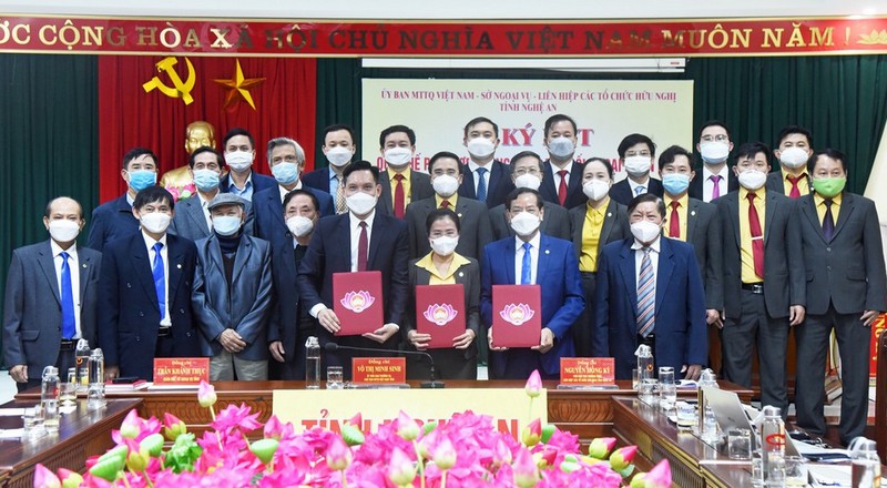 Ba cơ quan tại Nghệ An ký kết quy chế phối hợp công tác đối ngoại nhân dân giai đoạn 2021 - 2026