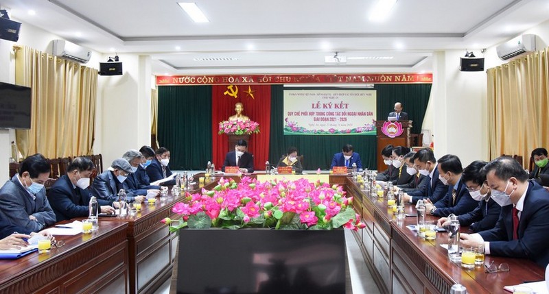 Ba cơ quan tại Nghệ An ký kết quy chế phối hợp công tác đối ngoại nhân dân giai đoạn 2021 - 2026