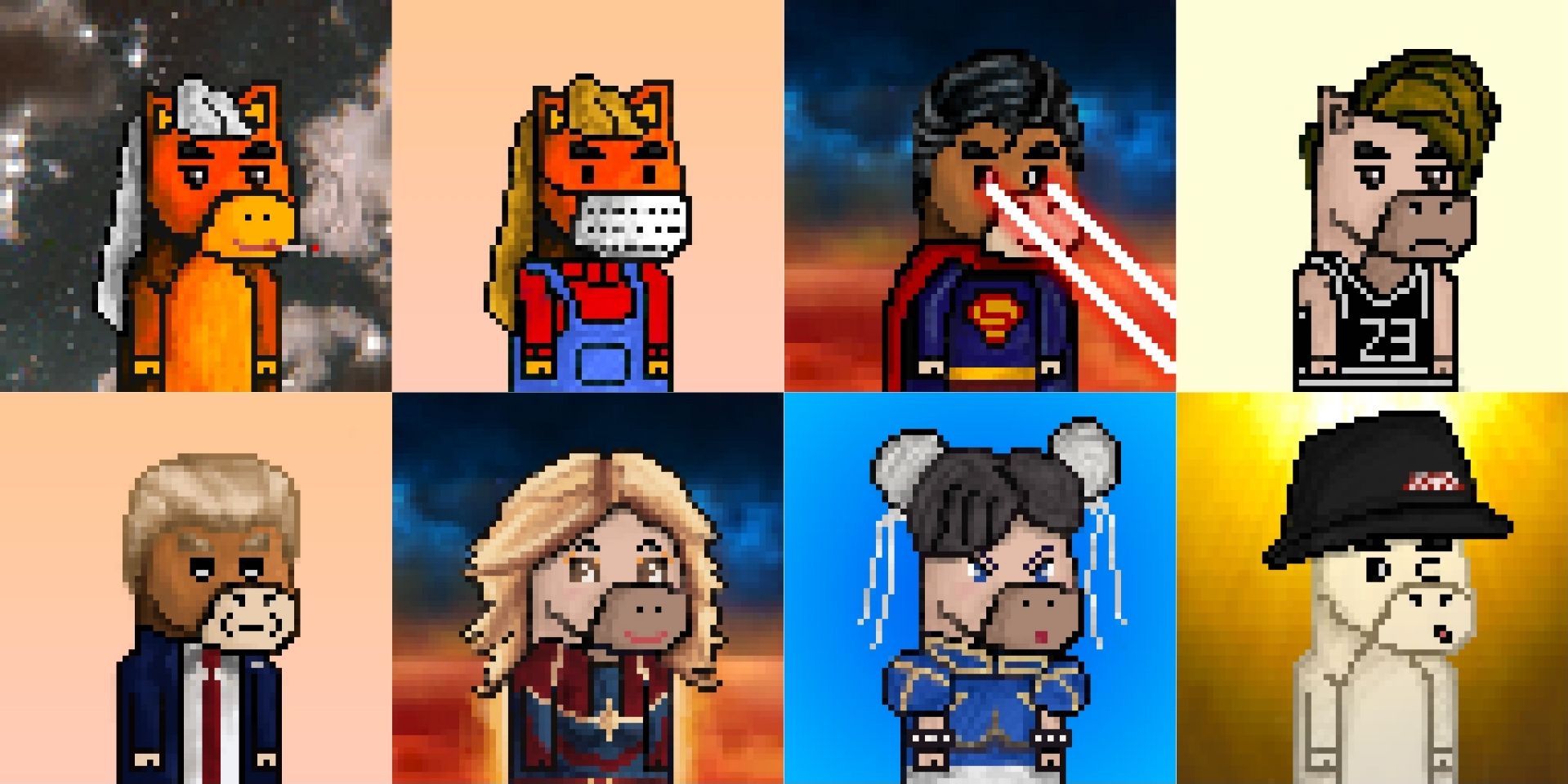 First phase of PONY CLUB NFT has a collection of pony with over 200 traits, inspired by multiple elements like superheroes, Japanese Manga, and traditional culture.