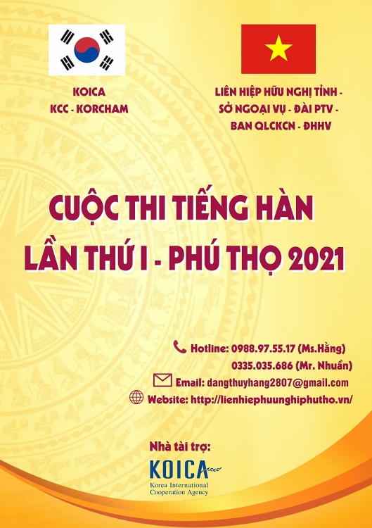 Cuộc thi tiếng Hàn Quốc lần thứ I - Phú Thọ 2021: Lan tỏa thông điệp hữu nghị Việt Nam - Hàn Quốc