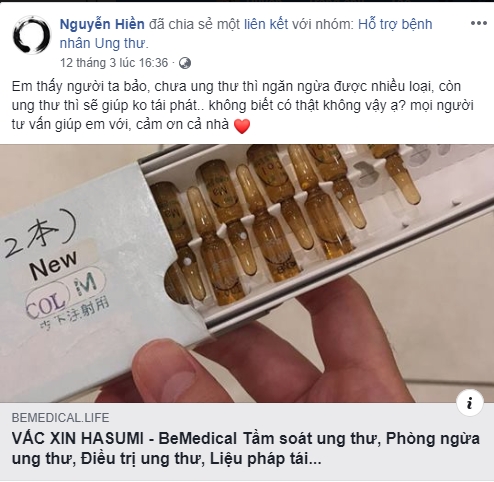 vac xin chua ung thu cua nhat chua duoc chung nhan an toan va hieu qua