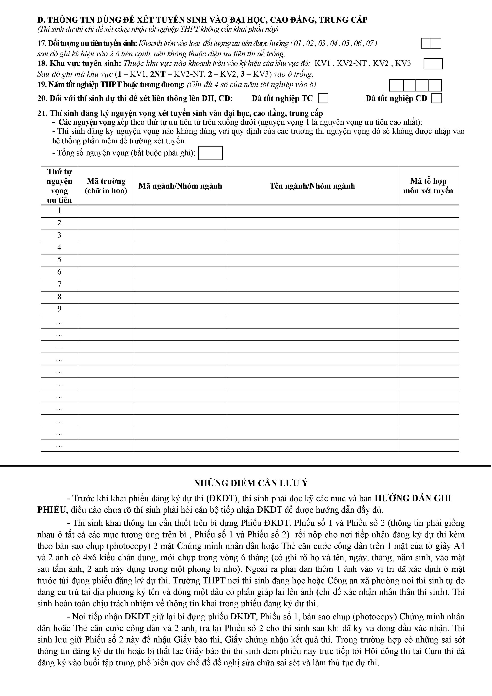 thi thpt quoc gia 2019 chi tiet cach dien phieu dang ki du thi chinh xac nhat