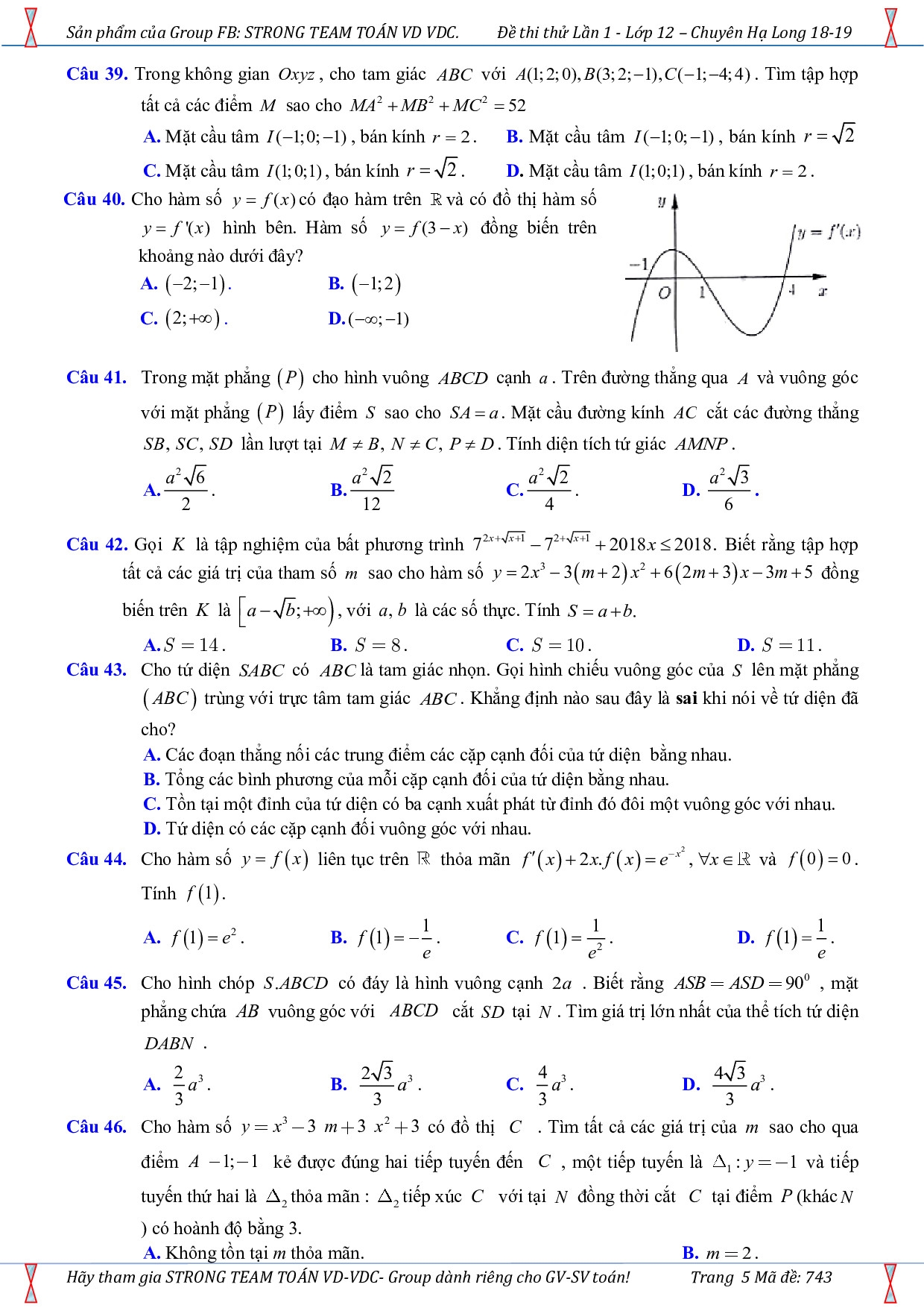 giai chi tiet de thi thu thpt quoc gia 2019 mon toan thpt chuyen ha long