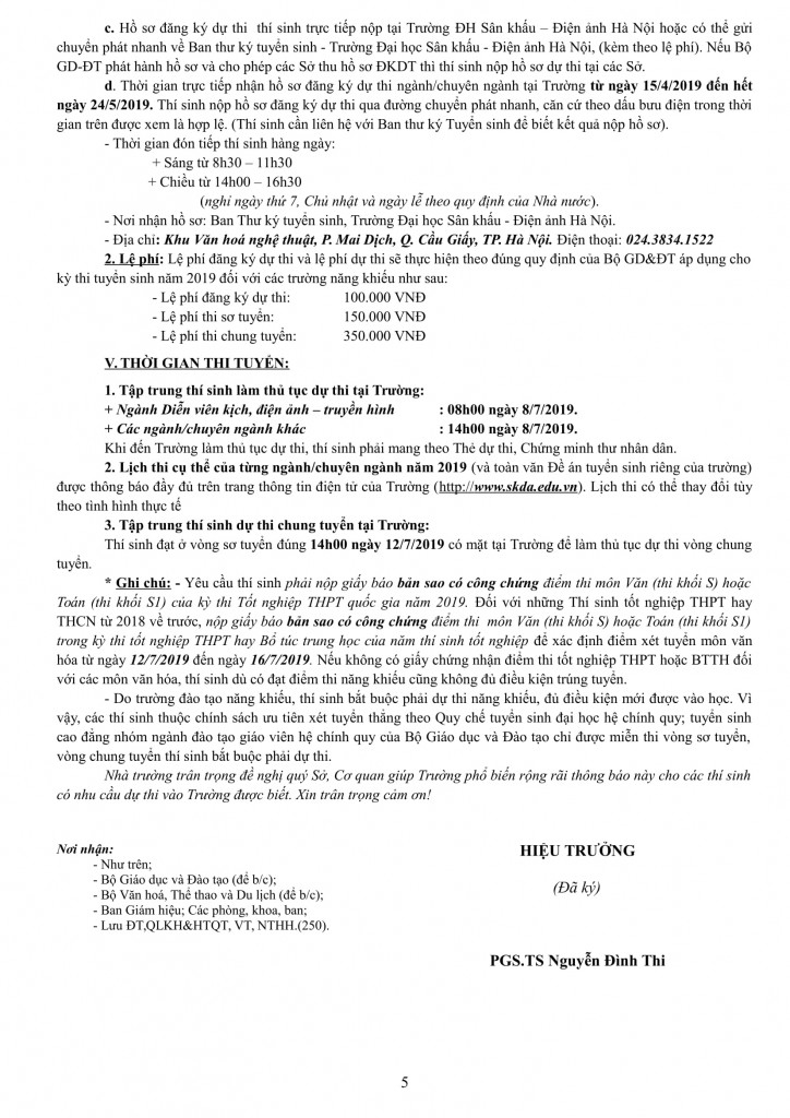 cu thoc truot so tuyen dh san khau dien anh quy dinh ngoai hinh cua truong kho den muc nao