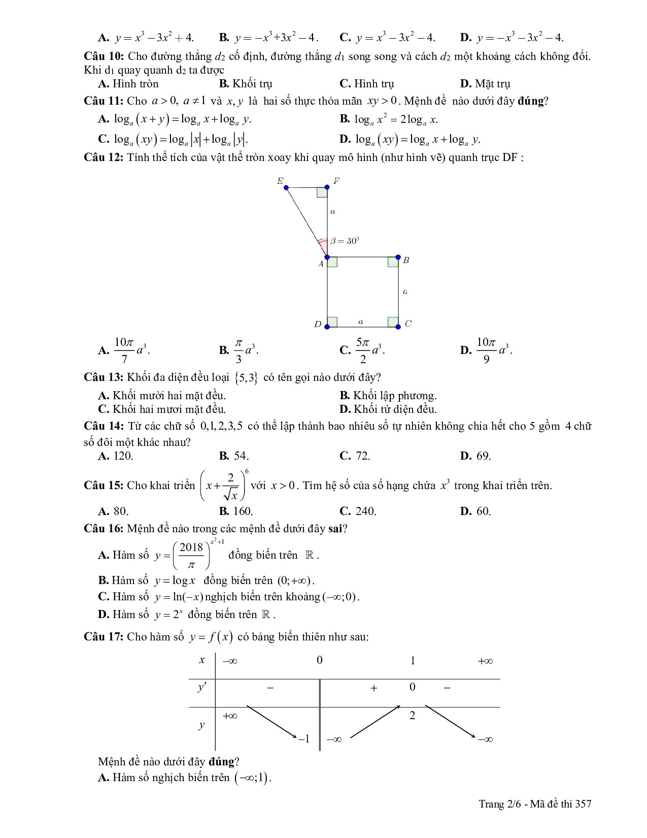 giai chi tiet de thi thu thpt quoc gia 2019 mon toan lan 1 thpt chuyen thai binh