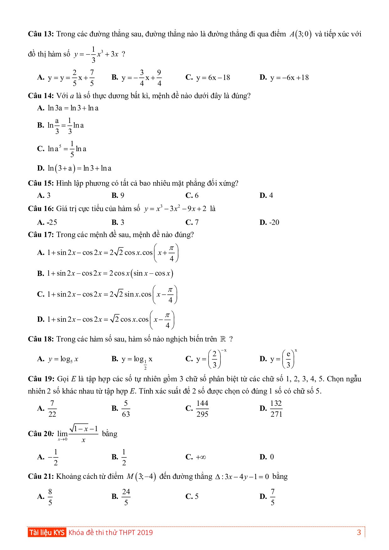 de thi thu thpt quoc gia 2019 mon toan thpt chuyen bac giang