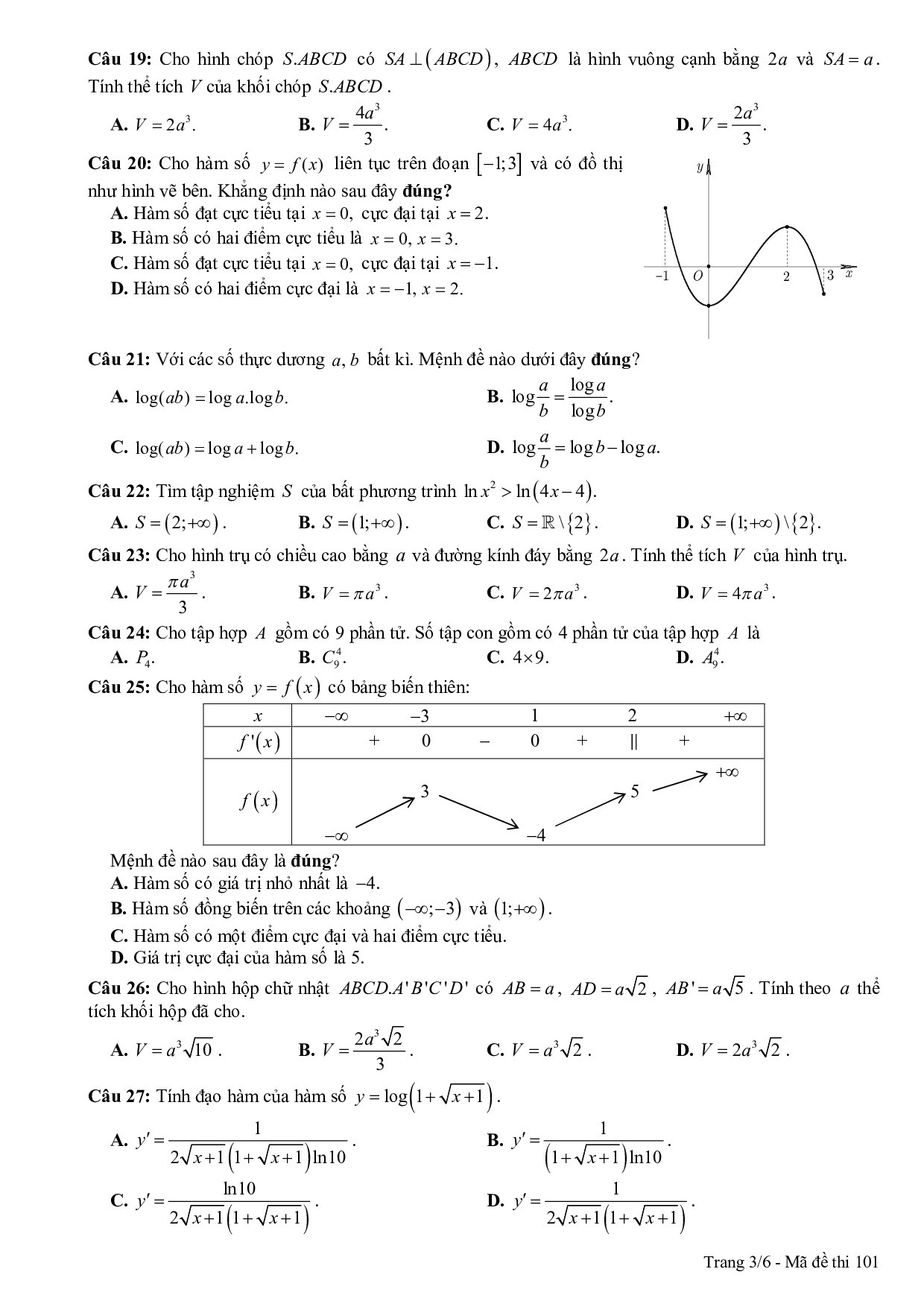 Đề thi thử THPT quốc gia 2019 môn Toán có đáp án chi tiết Sở GD&ĐT Thanh Hóa de thi thu thpt quoc gia 2019 mon toan co dap an chi tiet so gddt thanh hoa