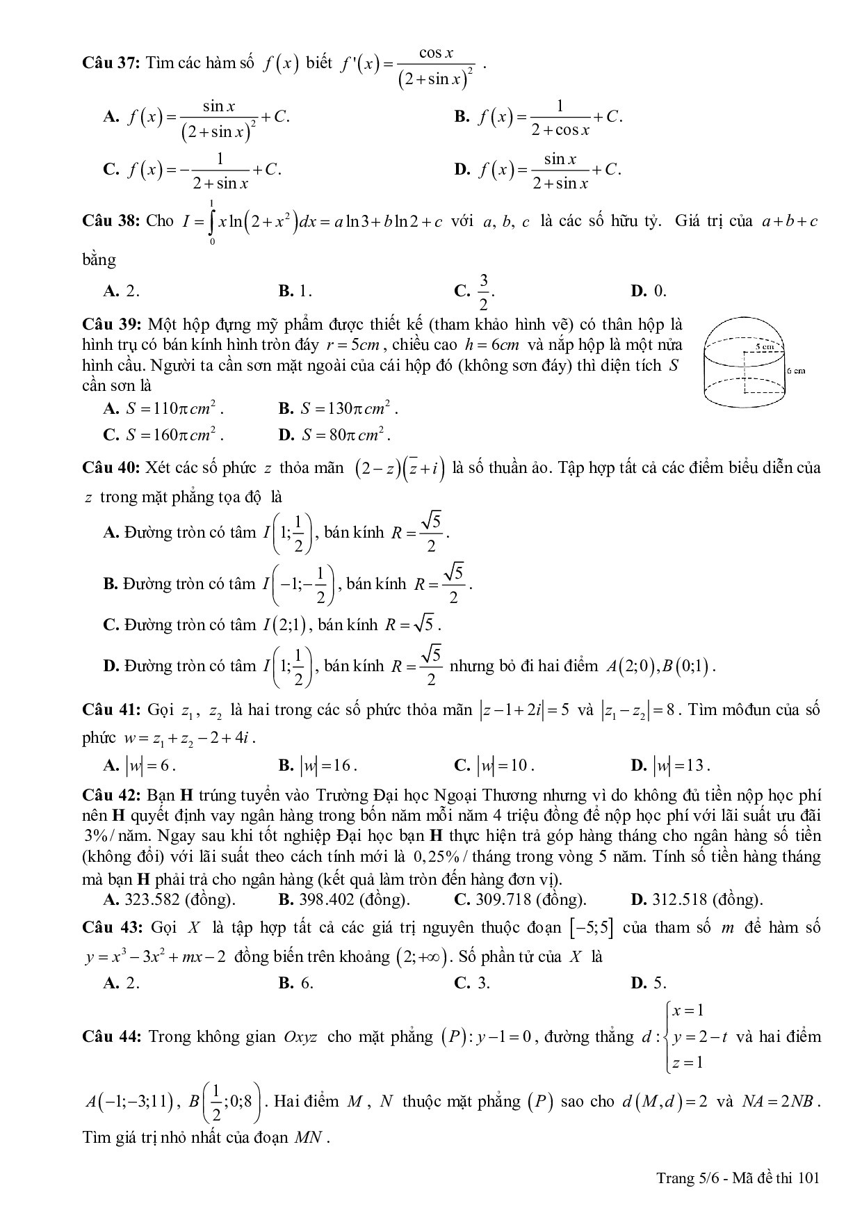 Đề thi thử THPT quốc gia 2019 môn Toán có đáp án chi tiết Sở GD&ĐT Thanh Hóa de thi thu thpt quoc gia 2019 mon toan co dap an chi tiet so gddt thanh hoa