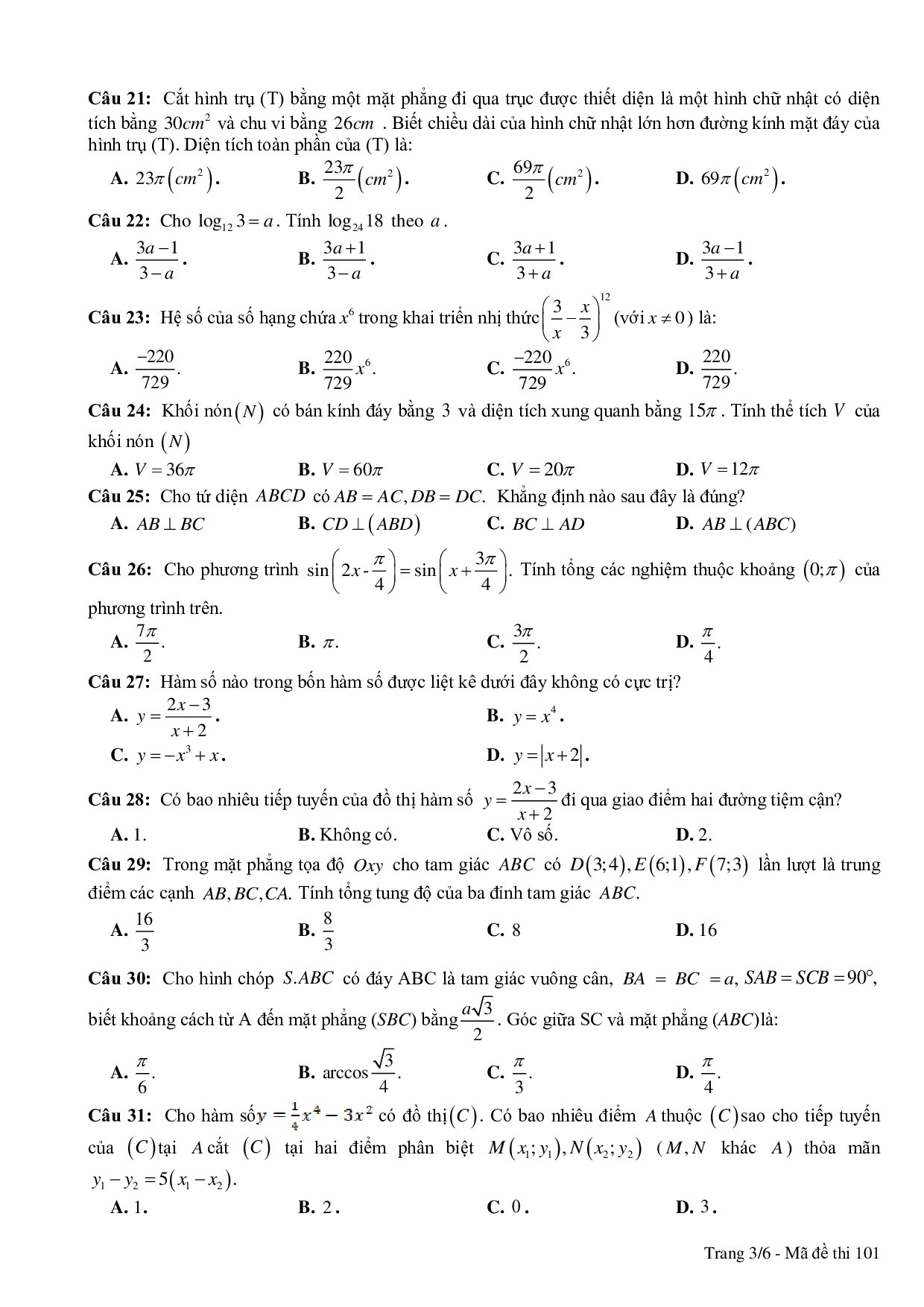 de thi thu thpt quoc gia 2019 mon toan co dap an thpt chuyen bac ninh
