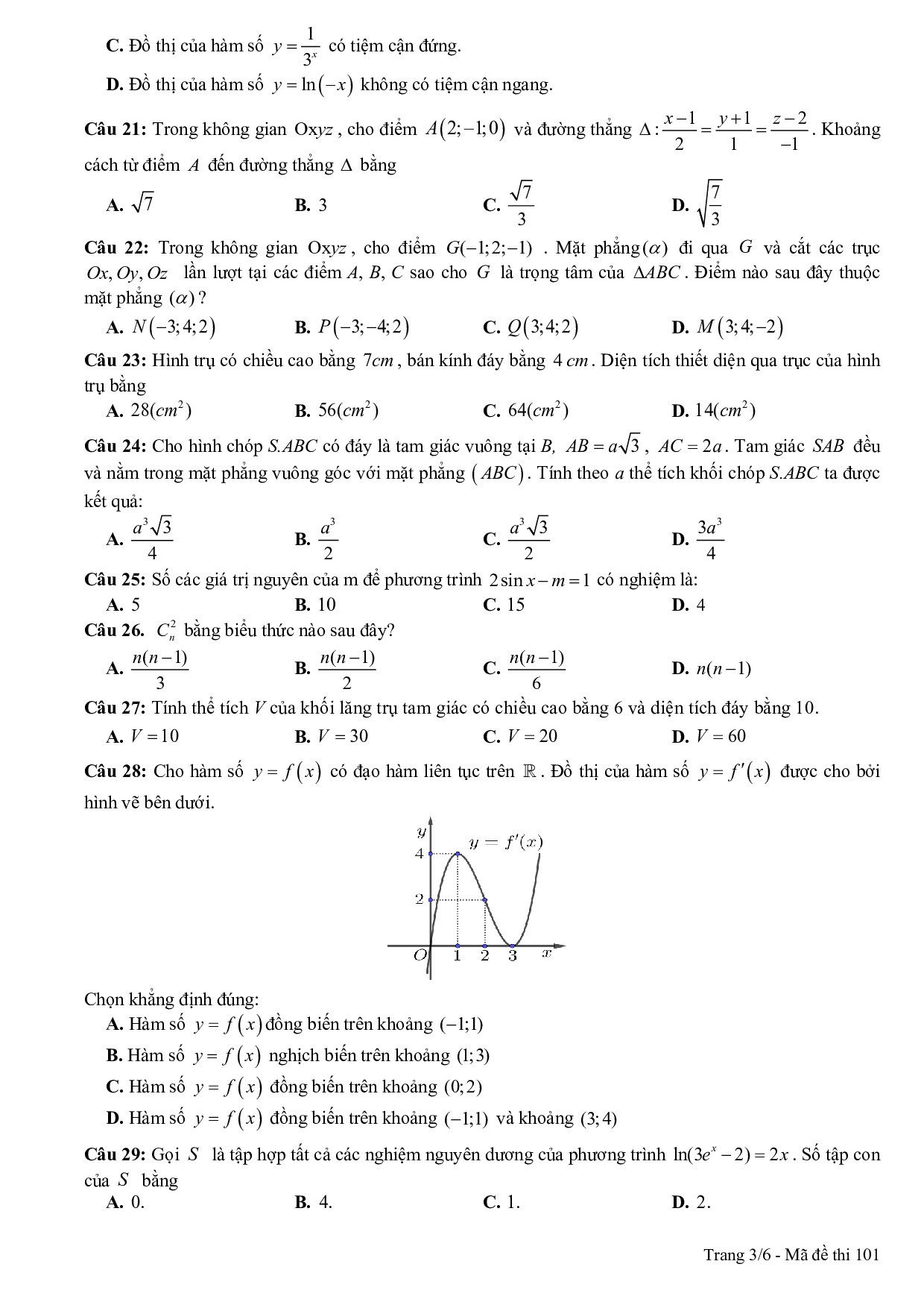 de thi thu thpt quoc gia 2019 mon toan co dap an lien truong thpt nghe an