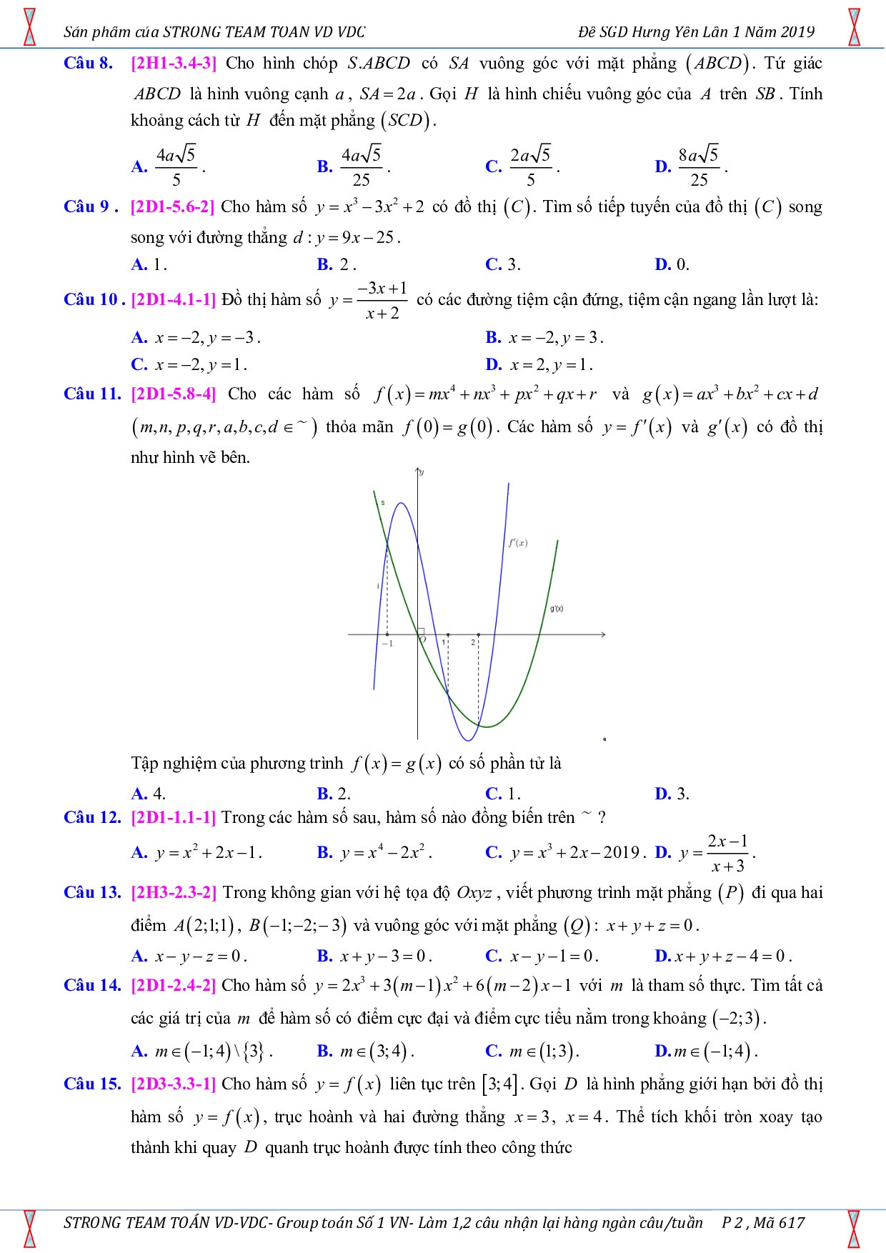 de thi thu thpt quoc gia 2019 mon toan co dap an so gddt hung yen