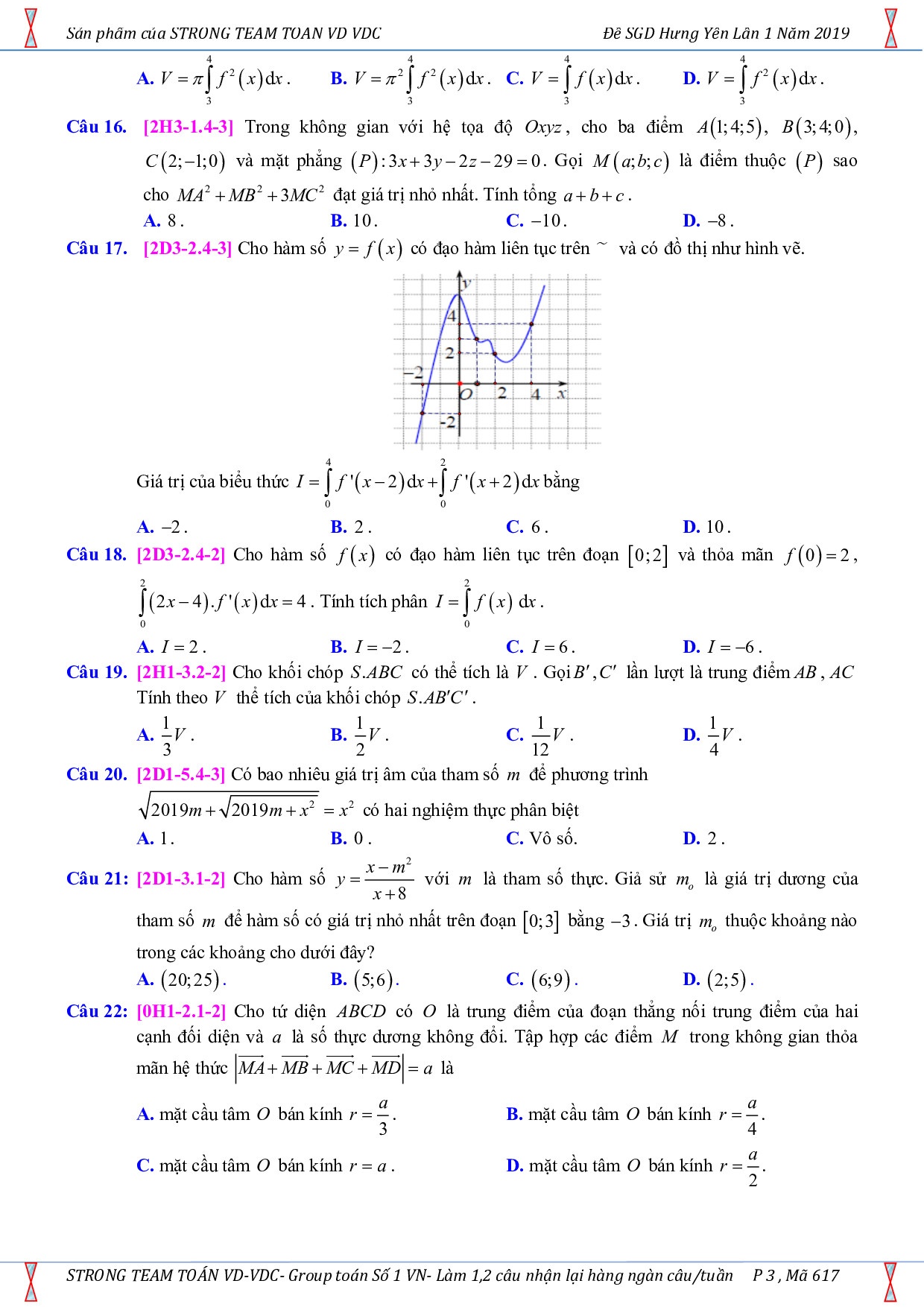 de thi thu thpt quoc gia 2019 mon toan co dap an so gddt hung yen