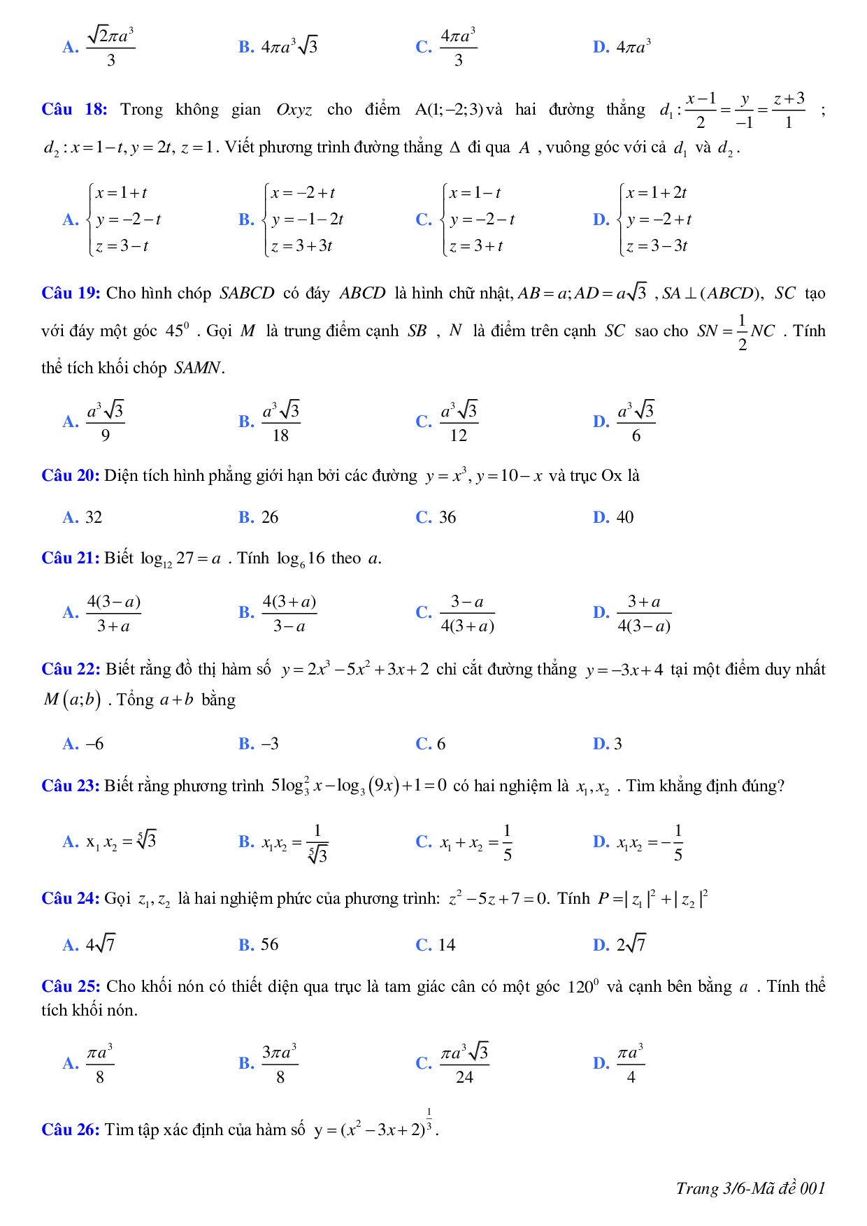 dap an chi tiet de thi thu thpt quoc gia 2019 mon toan thpt chuyen ha tinh