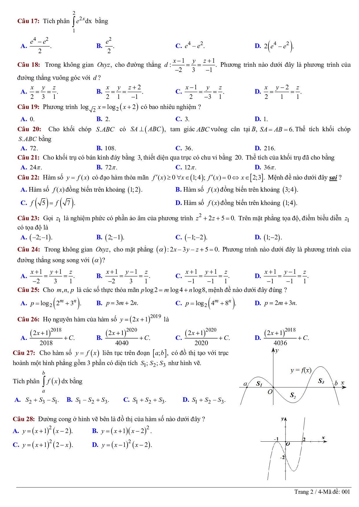 de thi thu thpt quoc gia 2019 mon toan co dap an so gddt ha tinh