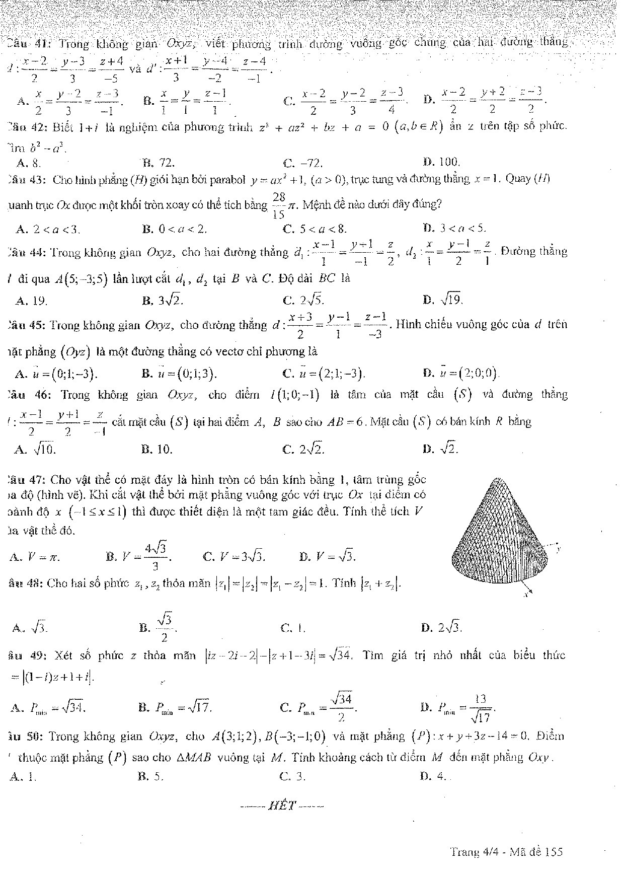 de thi hoc ki 2 mon toan lop 12 nam 2019 so gddt quang tri co dap an