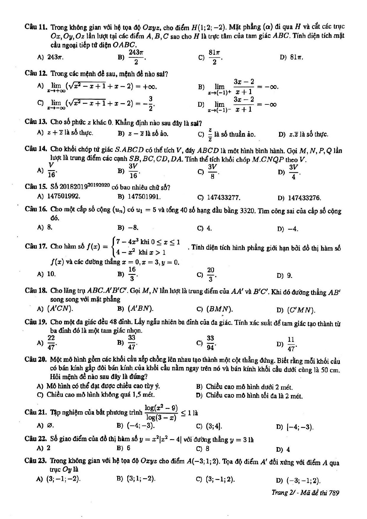de thi thu thpt quoc gia 2019 mon toan thpt chuyen khoa hoc tu nhien