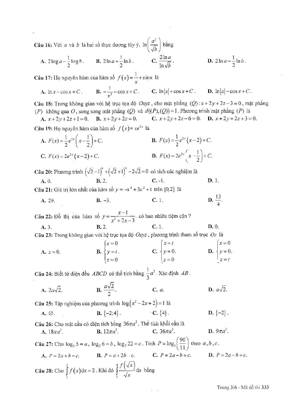 de thi thu thpt quoc gia 2019 mon toan thpt chuyen phan boi chau co dap an