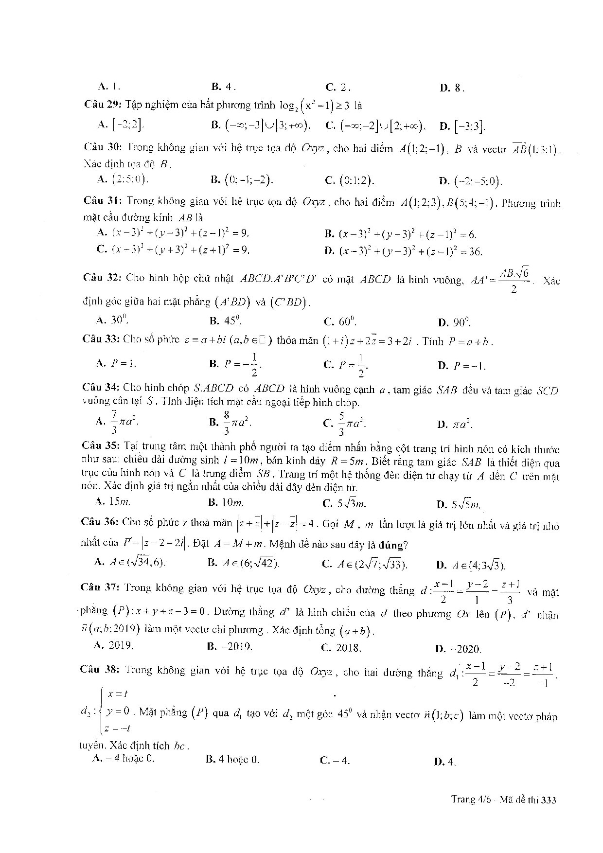 de thi thu thpt quoc gia 2019 mon toan thpt chuyen phan boi chau co dap an