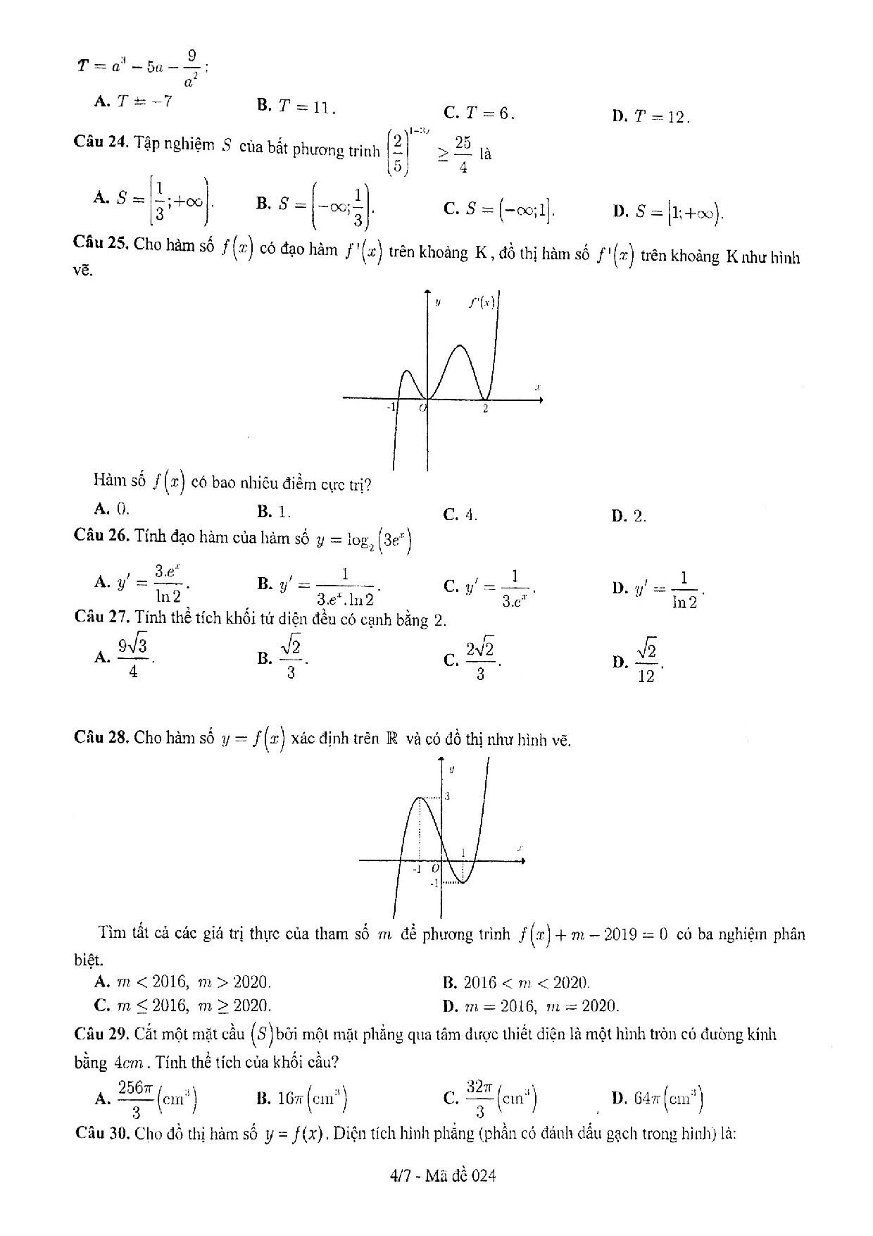 loi giai de thi thu thpt quoc gia 2019 mon toan so gddt lao cai