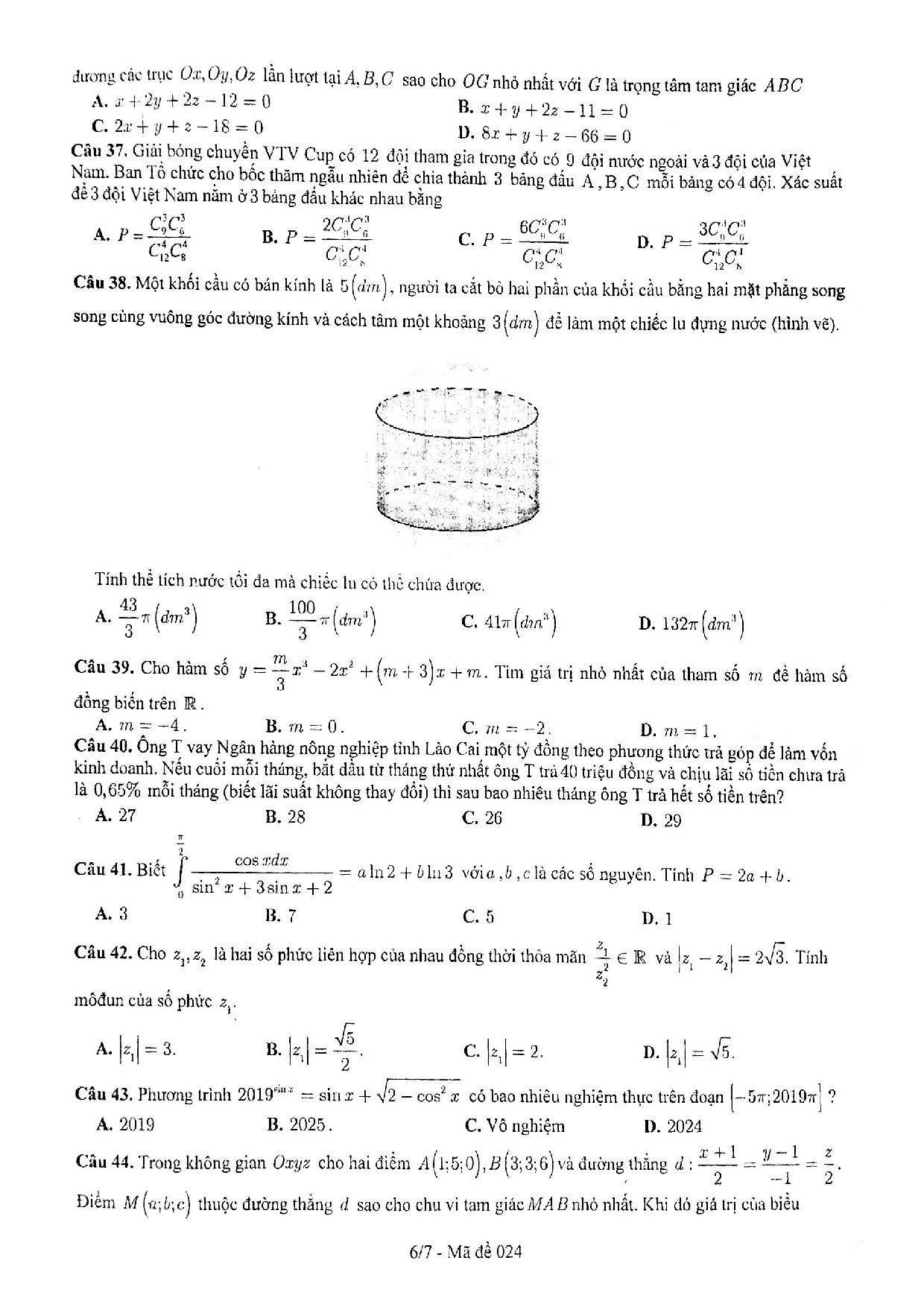 loi giai de thi thu thpt quoc gia 2019 mon toan so gddt lao cai