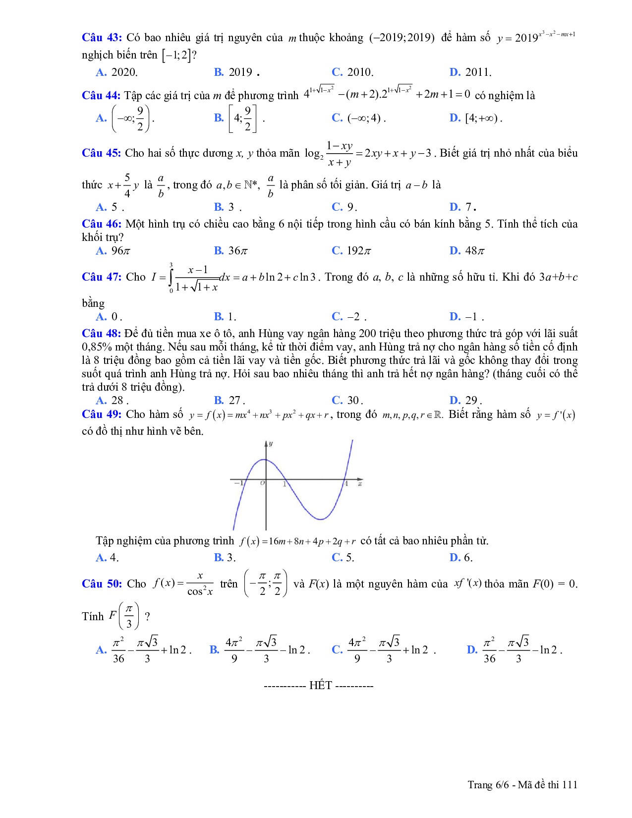 de thi thu thpt quoc gia 2019 mon toan lan 4 thpt chuyen bac giang