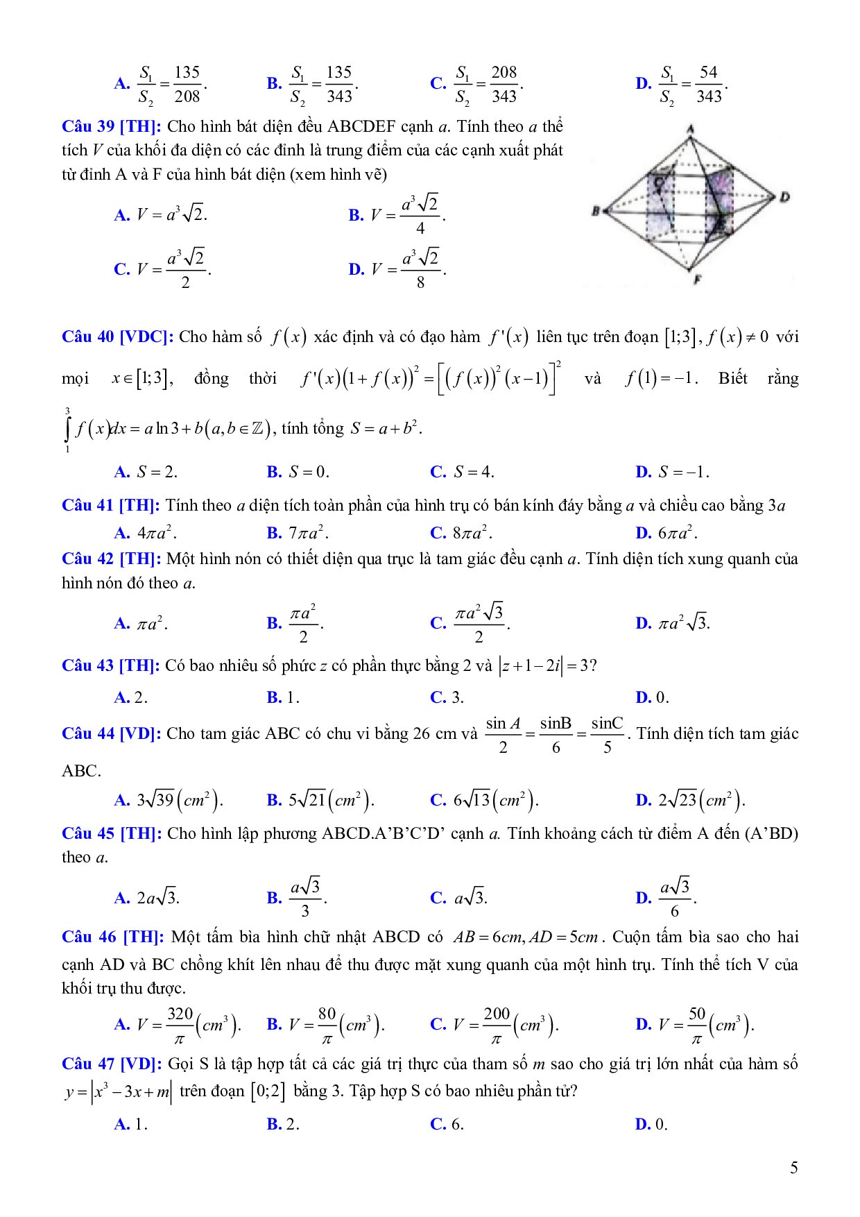 giai chi tiet de thi thu thpt quoc gia 2019 mon toan thpt chuyen quoc hoc hue